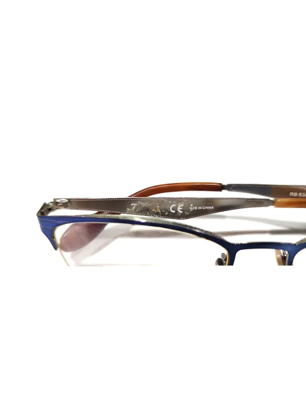 Ray Ban RB6345 2865 Blue Metal Half Rim Square Eyeglasses 52-17 135